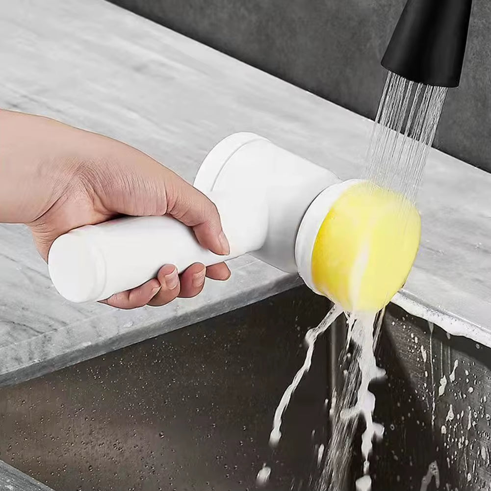 Electric Spin Scrubber with 5 Replaceable Brush Head Dishwashing Brush Multifunctional for Cleaning Bathroom Tub Tile Floor Car
