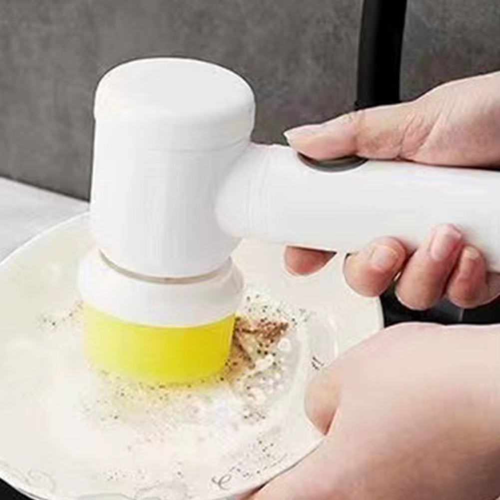 Electric Spin Scrubber with 5 Replaceable Brush Head Dishwashing Brush Multifunctional for Cleaning Bathroom Tub Tile Floor Car
